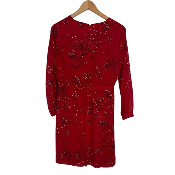 Madewell Red Longsleeve Floral Pattern Mini Dress - Picture 5 of 11